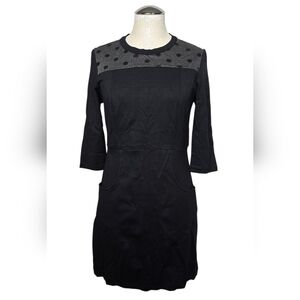 Little Day Black Crewneck Polka Dot Dress Size S